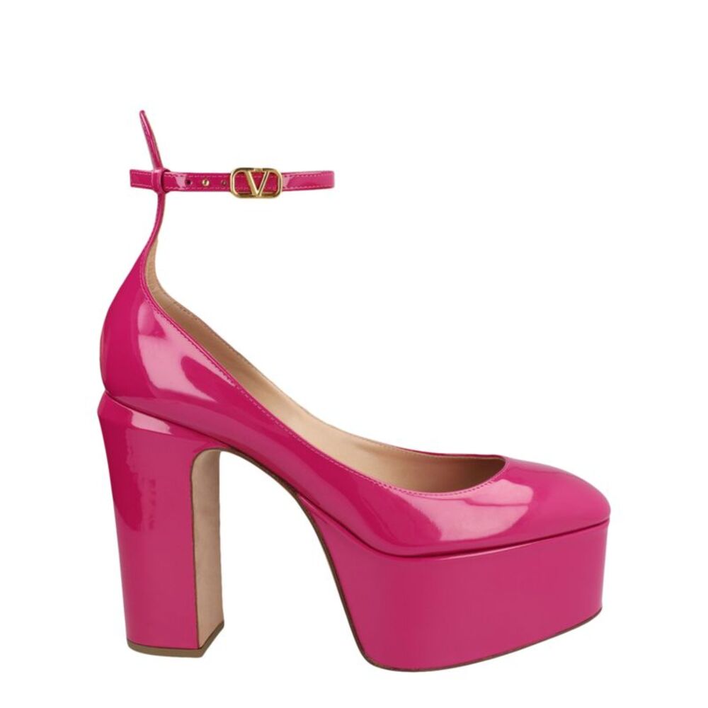 Valentino Tan-Go Platform Heels Purple Womens